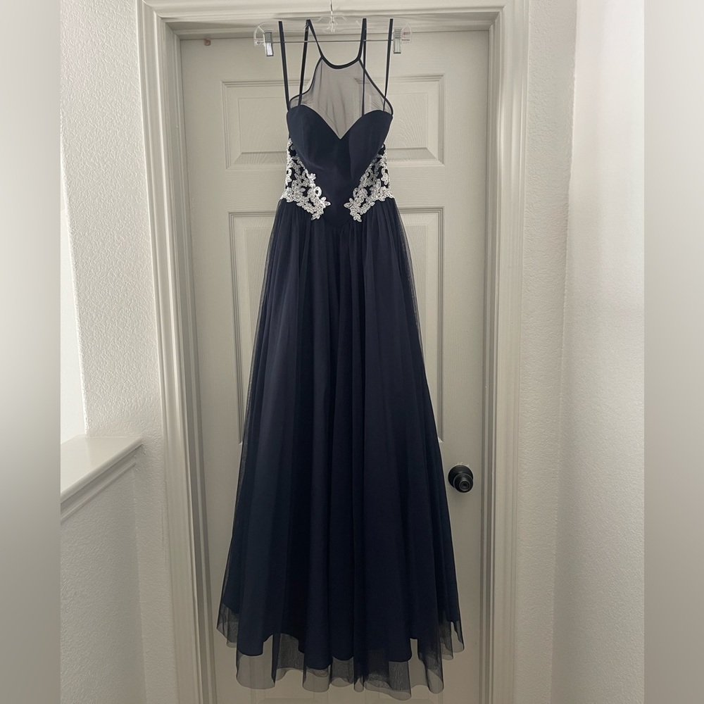 DJ-JAZ Womens Formal Navy Blue Gown size 0